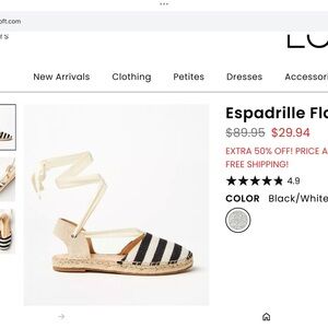 Black and White Espadrille Flats